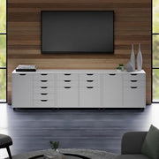 Winsome White / 4 Doors, 12 Drawers, File Drawer / Transitional Storage Cabinets