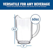 Carlisle FoodService Products Clear / 60 Ounces / Polycarbonate Jugs