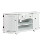 Dandridge TV/Media Stand - White by SEI Furniture – 48.5 x 16.25 x 24.25 inches, Wood, White, Brushed Silver, Model AZ2438SM