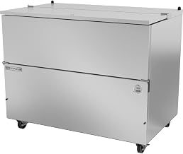 Beverage Air SM49HC-S Cold Wall School Milk Cooler, Stainless Steel Single Access Commercial Milk Cooler with Electronic Controls, Cylinder Lock, Thermometer, and Heavy Duty Casters