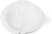 Park Hill Collection White Cabbage Leaf Ceramic Serving Platter, 20" Dia.