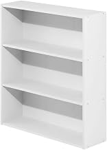 Furnifact White Bookcase with Sleek Wooden Design, Durable Wood Material, Modern Style for Living Room, Home Office, and Storage Needs