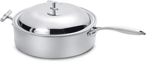 5914 Cook Buffet Collection 4 Quart Induction Chafing Dish, Round, with Lift Off Dome Lid & Long Handle