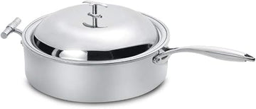 5914 Cook Buffet Collection 4 Quart Induction Chafing Dish, Round, with Lift Off Dome Lid & Long Handle