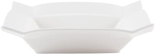 CAC China Time Square Pattern 16 oz White Soup Plates 24 Ct