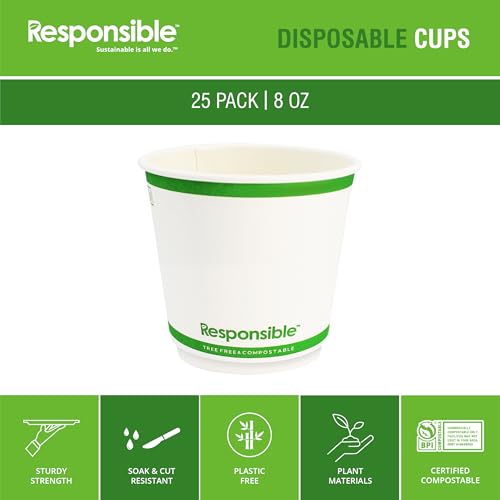 Responsible Products White / 25 / 8 oz (25 Count) Cups