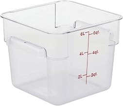 HUBERT Clear Square Food Storage Container - 7 13/100" L x 7 13/100" W x 7 29/100" H