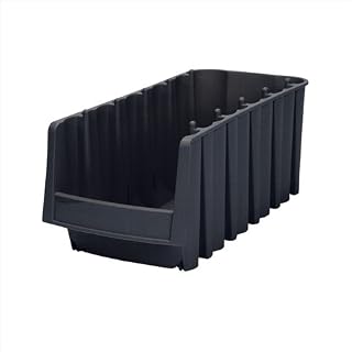 Akro-Mils 30778BLACK Stack & Nest Bin44; Black - 17.88 x 8.38 x 7 in. Pack of 8