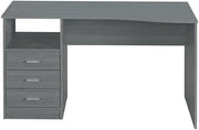 Gray Classic Computer Desk with Multiple Drawers, Durable Wood Surface, Stylish Modern Design, Suitable for Home Office and Workspace