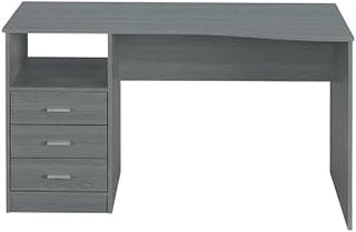 Gray Classic Computer Desk with Multiple Drawers, Durable Wood Surface, Stylish Modern Design, Suitable for Home Office and Workspace