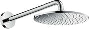 hansgrohe Raindance S - head shower with shower arm, shower head round (⌀ 240 mm), rainfall shower head 1 spray for wall mounting, anti-limescale, chrome, 27607000