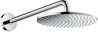 hansgrohe Raindance S - head shower with shower arm, shower head round (⌀ 240 mm), rainfall shower head 1 spray for wall mounting, anti-limescale, chrome, 27607000