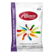 Albanese Mini Worms / 7.5 Ounce (Pack of 12) / Orange,Blue,Lime,Pink Gummy Candy