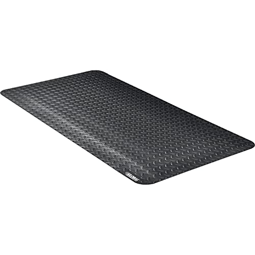 24" W x 48L Diamond Plate Ergonomic Anti Fatigue Mat by Global Industrial – 24" W x 48L, Vinyl, Black, Model 39267090020000400