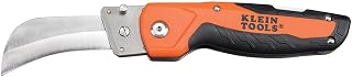 KLEIN TOOLS 44218 Utility Knife, Electricians and Folding Pocket Knife with Hawkbill Blade for Cable Skinning, Replaceable Blade