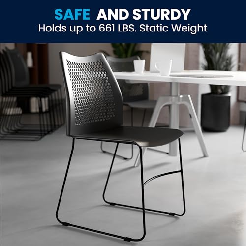 Flash Furniture Black / Set of 5 / Classic Stacking Chairs