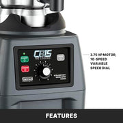 Waring Variable Speed w/Control Dial / Stainless Steel Jar CB15VSF / 1-Gallon Countertop Blenders