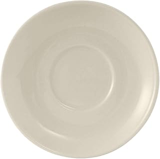 Tuxton China TRE-002 Saucer, 6" Diameter, Round, Coupe, Microwave and Dishwasher Safe, Oven Proof, Fully Vitrified, Ceramic, Reno/Nevada, American White/Eggshell, Pack of 36