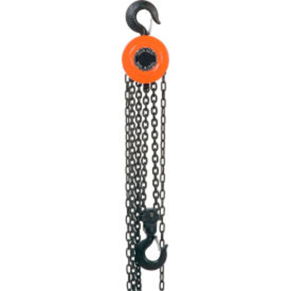 Manual Chain Hoist 10 Foot Lift by Global Industrial – Orange, Model 241639