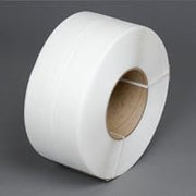 Global Industrial Machine Grade Strapping 3/8""W x 12900'L x 0.021"" Thick 8"" x 8"" Core White - 1 Each