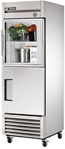 True T-23-1-G-1 Half Glass & Solid Door Reach-In Refrigerator