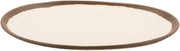 GET P-129-CRM Pottery Market Dinner Plates, 11-3/4" L x 9-1/4"W, Cream with Brown Trim, Case of 1 Dozen