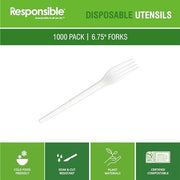 Responsible Products 6.75" Forks White (1000 Count) / White / 1000 Forks