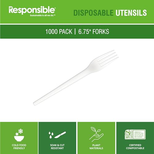 Responsible Products 6.75" Forks White (1000 Count) / White / 1000 Forks