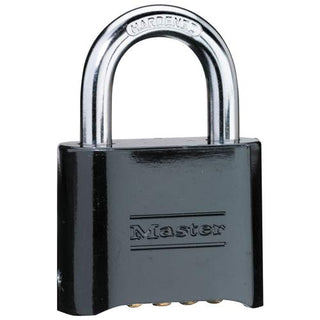 178BLK, Combination Padlock Only (no Key is Included) (Pack of 6 pcs) by Master Lock – Zinc, Black, Pack of 24