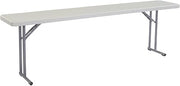 Plastic Folding Seminar Table, 18" W x 96" L, White