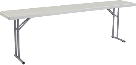 Plastic Folding Seminar Table, 18" W x 96" L, White
