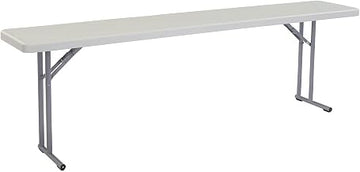Plastic Folding Seminar Table, 18" W x 96" L, White