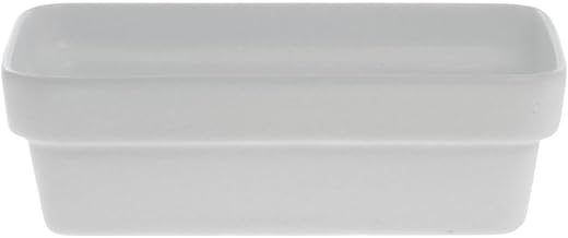 Bugambilia White Cast Aluminum Bowl -9"L x 5 1/8"W x 3 1/8"D