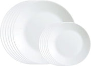 Corelle Winter Frost White Dinner and Bread & Butter Plates - 6 of Each (Total of 12 Plates)