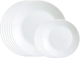 Corelle Winter Frost White Dinner and Bread & Butter Plates - 6 of Each (Total of 12 Plates)