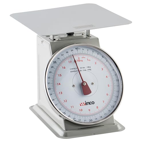 Winco 40 Pound / 8" / White, Steel Mechanical Scales