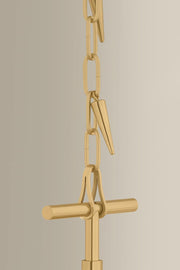 Hoshi 1-Light Pendant | Natural & Vogue Style | Vintage Brass Finish | Made of Steel & Textile | Damp-Rated for Bathroom Use | Adjustable Hang Height 34-99" | -VB by Corbett