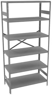 Tennsco 36 by 18 by 75-Inch Commercial Steel Shelving with 6 Shelves, Medium Gray