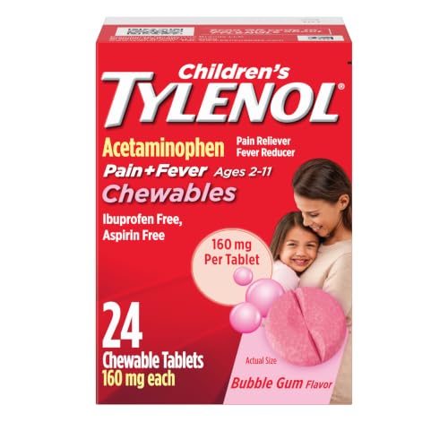 Tylenol Bubblegum / 24 Count (Pack of 1) / Chewables- Bubblegum Acetaminophen