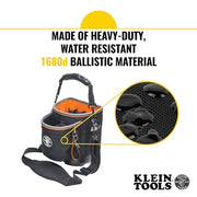 KLEIN TOOLS Shoulder Pouch / Black&Orange / 432.13 cubic_inches Tool Bags