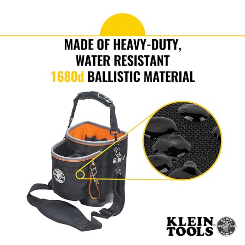 KLEIN TOOLS Shoulder Pouch / Black&Orange / 432.13 cubic_inches Tool Bags
