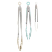 Stainless Steel Tongs with Silicone Tips Set of 3 Mini 7” 9” 12 Inch with Easy Lock Mechanism for Cooking Grilling Air Fryer Serving by Tovolo – 7", 9" & 12", Model 1000899