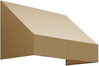 AWNTECH 10.38 FT. NEW Yorker Fixed Awning 124.5 in. W X 24 in. H X 48 in. D Acrylic Fabric in TAN NK24-10T