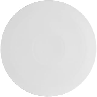 CAC China Porcelain Round Flat Pizza Plate, 14-Inch, Super White, Box of 12