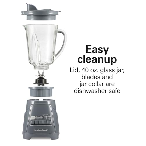 Hamilton Beach Gray / 40 Oz. Glass Jar (Pack of 1) / Countertop Blenders Countertop Blenders