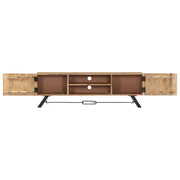 TV Stand 55.1"x11.8"x17.7" Solid Wood Acacia by vidaXL – inches, Wood, Brown, Model 247971