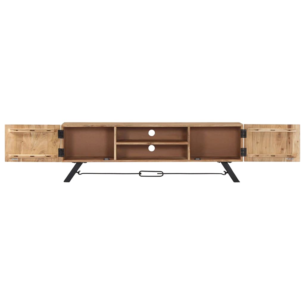 TV Stand 55.1"x11.8"x17.7" Solid Wood Acacia by vidaXL – inches, Wood, Brown, Model 247971