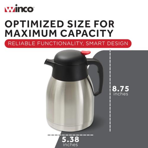 Winco 50.7 Ounces / Stainless Steel, Black / Modern Carafes
