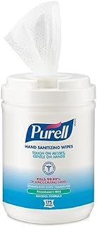 PURELL Premoistened Sanitizing Wipes, Alcohol Formulation, 6 x 7, White, 175/Canister