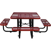 Global Industrial Red / 81D x 81W x 29.5H in / Industrial Picnic Tables